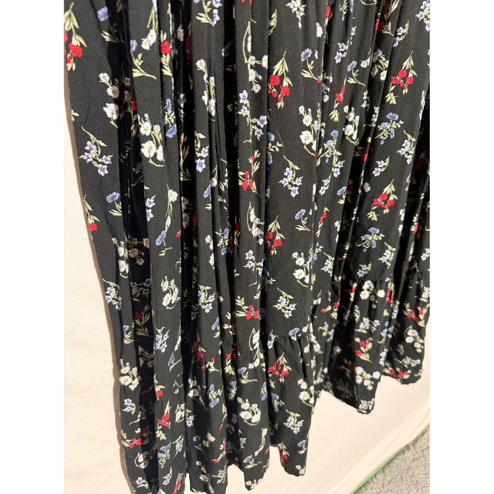 Torrid Black Floral Sleeveless Tiered Tank Mini Dress Plus Size 5 Pockets GUC - Picture 3 of 8